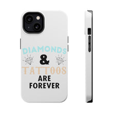 DistinctInk ToughCase for Apple iPhone, Compatible with MagSafe Charging - Diamonds and Tattoos Are Forever