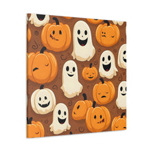 DistinctInk Canvas Wall Art with "Boo-ttifull Skeleton Cartoon Pattern Pumpkin" for Halloween