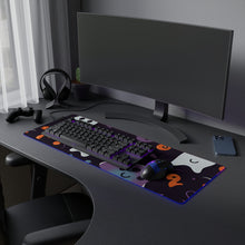 DistinctInk LED Gaming Mouse Pad with Skeletal Ghostly Pumpkins Design for Halloween