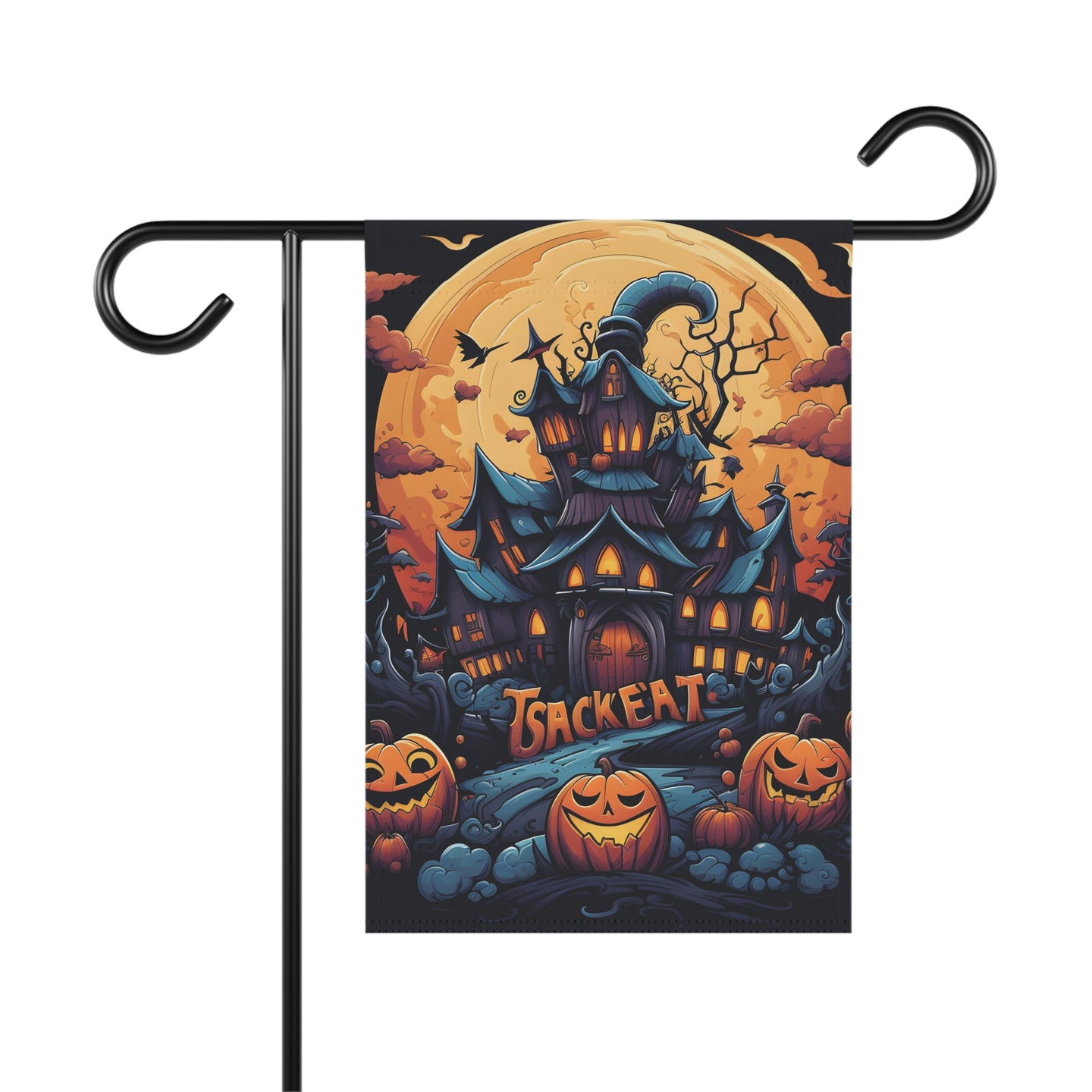 DistinctInk Garden & House Banner / Flag with Spooky Sweet Treats Design for Halloween