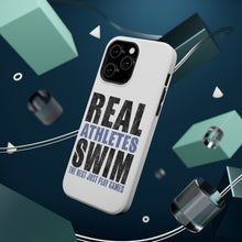 DistinctInk ToughCase for Apple iPhone, Compatible with MagSafe Charging - Real Athletes Swim Rest Play Games