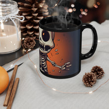 DistinctInk Black Coffee Mug - Skelly's Halloween Bash for Halloween