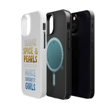 DistinctInk ToughCase for Apple iPhone, Compatible with MagSafe Charging - Sugar Spice & Pearls Make Sorority Girls
