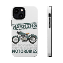 DistinctInk ToughCase for Apple iPhone, Compatible with MagSafe Charging - Spontaneously Talking About Motorcycles