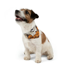 DistinctInk Adjustable Pet Banana Collar with Ghostly Skeleton and Pumpkins Design for Halloween