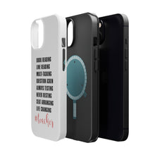 DistinctInk ToughCase for Apple iPhone, Compatible with MagSafe Charging - Teacher Book Reading Line Multi Tasking