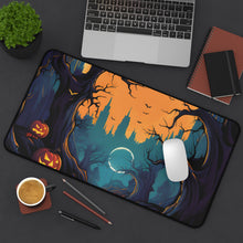 DistinctInk Desk Mat with Haunted Evening Nightmare Design for Halloween