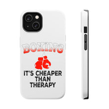 DistinctInk ToughCase for Apple iPhone, Compatible with MagSafe Charging - Boxing It's Cheaper Than Therapy