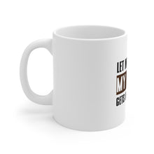 DistinctInk Glossy White Coffee / Tea Mug - Let Me Know if My Beard Gets in Your Way