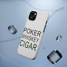 DistinctInk ToughCase for Apple iPhone, Compatible with MagSafe Charging - Poker Whiskey Cigar