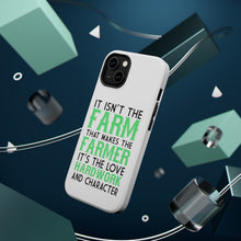 DistinctInk ToughCase for Apple iPhone, Compatible with MagSafe Charging - Hard Work & Character Make the Farmer