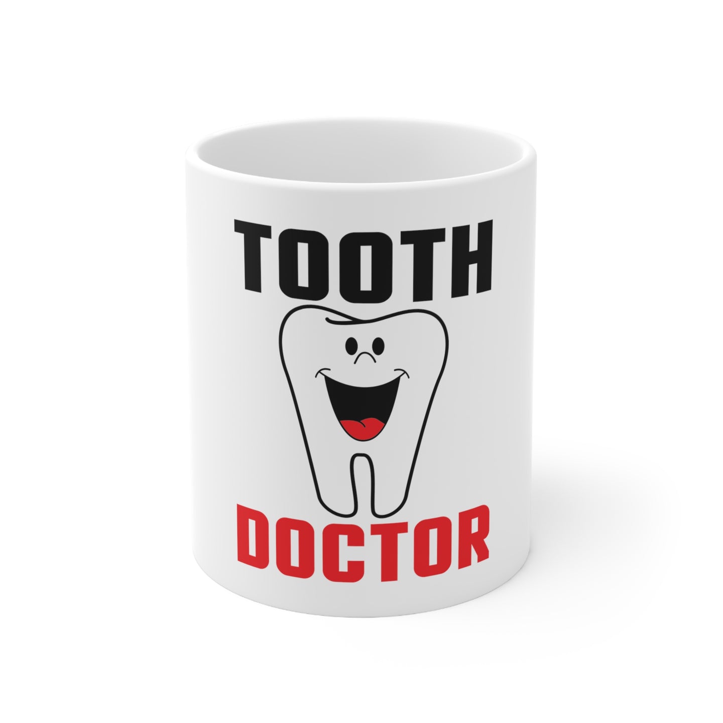 DistinctInk Glossy White Coffee / Tea Mug - Tooth Doctor Dentist
