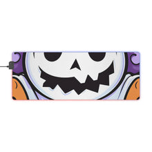 DistinctInk LED Gaming Mouse Pad with Ghost Skeleton Pumpkins Design for Halloween
