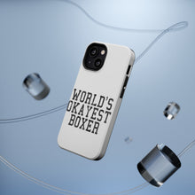 DistinctInk ToughCase for Apple iPhone, Compatible with MagSafe Charging - World's Okayest Boxer