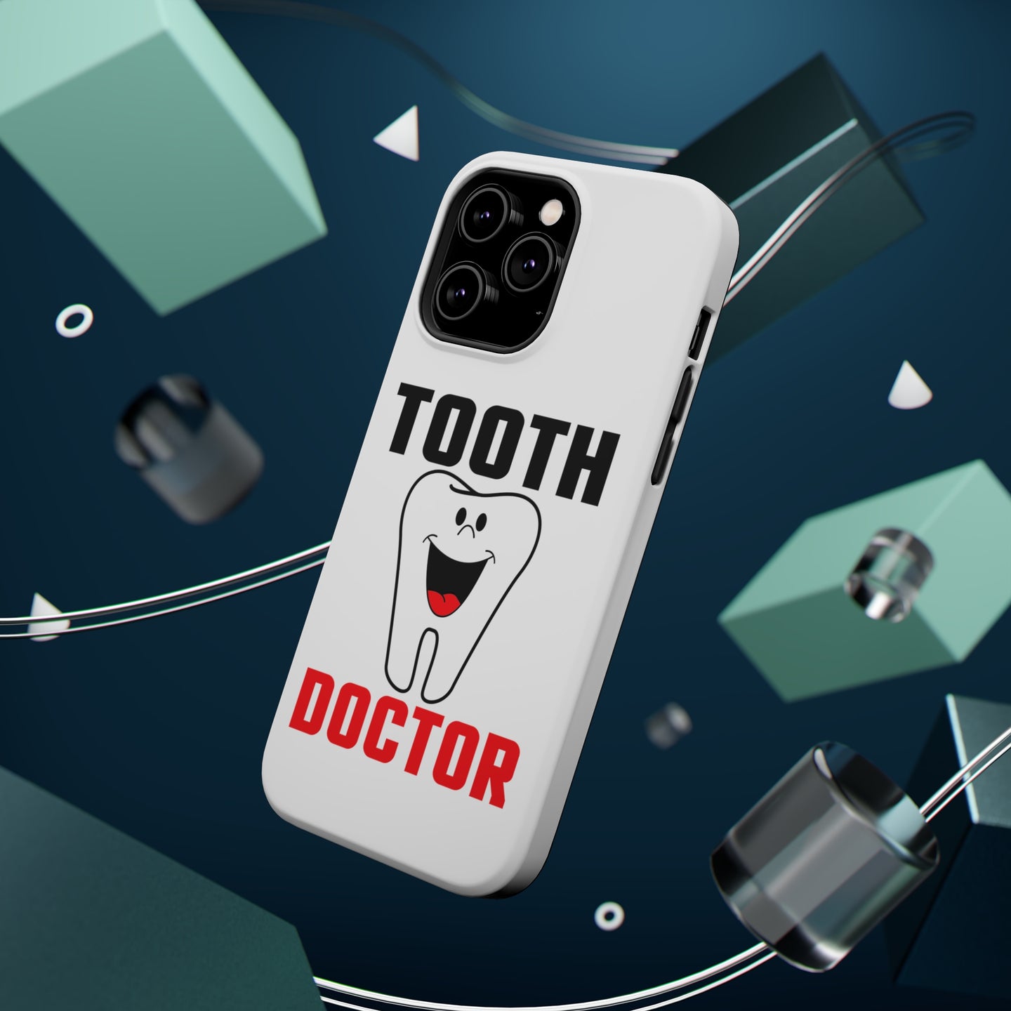 DistinctInk ToughCase for Apple iPhone, Compatible with MagSafe Charging - Tooth Doctor Dentist