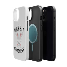DistinctInk ToughCase for Apple iPhone, Compatible with MagSafe Charging - Rabbit Cuteness - Bunny Ears