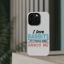 DistinctInk ToughCase for Apple iPhone, Compatible with MagSafe Charging - Love Rabbits - People Annoy Me