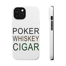 DistinctInk ToughCase for Apple iPhone, Compatible with MagSafe Charging - Poker Whiskey Cigar