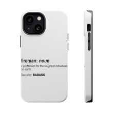 DistinctInk ToughCase for Apple iPhone, Compatible with MagSafe Charging - Fireman Definition Profession for Toughest