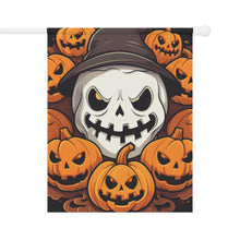 DistinctInk Garden & House Banner Flag with Spooky Skeleton Pumpkin Patch Design for Halloween