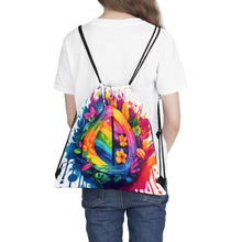 DistinctInk Drawstring Bag Backpack with The Road to Fulfillment Design for LGBTQ+ Pride