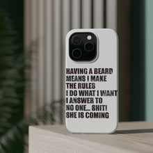 DistinctInk ToughCase for Apple iPhone, Compatible with MagSafe Charging - Beard - I Make the Rules, Do What I Want