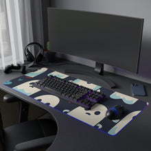 DistinctInk LED Gaming Mouse Pad with Skelephants and Ghostly Ghouls Design for Halloween