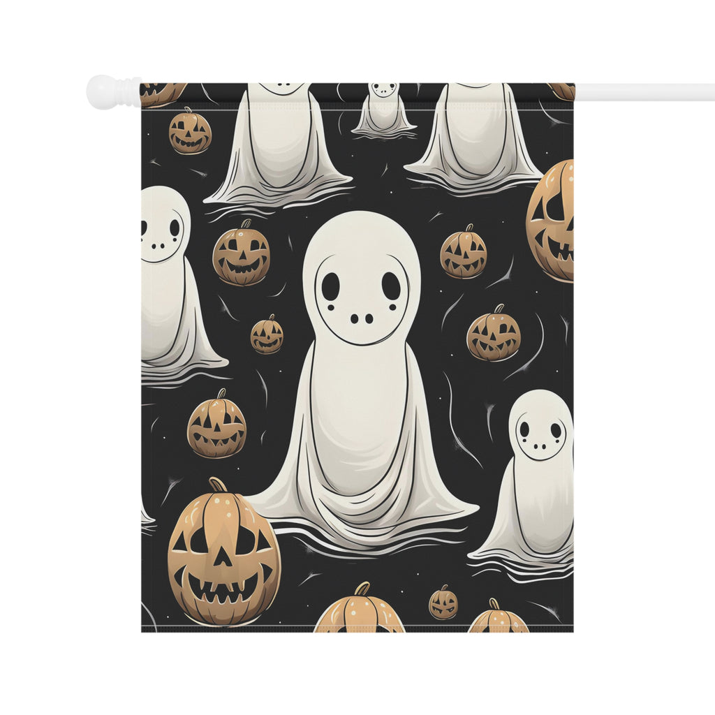 Garden & House Banner / Flag with Ghostly Skeleton and Pumpkin Design for Halloween, view 7