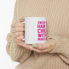 DistinctInk Glossy White Coffee / Tea Mug - Sweat Pants Hair Tied Chillin' With No Make Up On