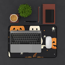 DistinctInk Desk Mat with Spooky Skeleton Pumpkin Patch Design for Halloween