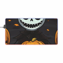 DistinctInk LED Gaming Mouse Pad with Ghastly Skeleton Pumpkins Design for Halloween