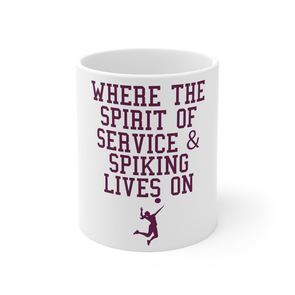 Glossy White Coffee / Tea Mug - Spirit of Service & Spiking Lives On Tennis