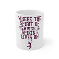 Glossy White Coffee / Tea Mug - Spirit of Service & Spiking Lives On Tennis