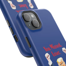 Dual Layer Tough Case for Apple iPhone, Compatible with MagSafe - Trump ‘You Missed, Loser’ Design & Blue Background