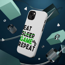 DistinctInk ToughCase for Apple iPhone, Compatible with MagSafe Charging - Eat Game Repeat - Video Games Gamer
