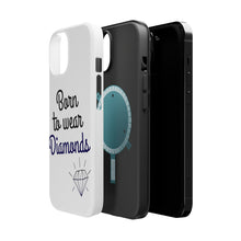 DistinctInk ToughCase for Apple iPhone, Compatible with MagSafe Charging - Born to Wear Diamonds