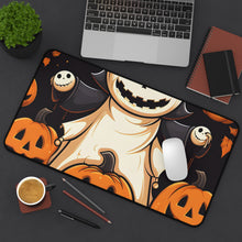 DistinctInk Desk Mat with Spooky Skeleton Pumpkin Patch Design for Halloween