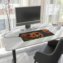 DistinctInk LED Gaming Mouse Pad with Nightly Fright of Bats and Ghouls Design for Halloween