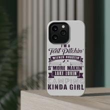 DistinctInk ToughCase for Apple iPhone, Compatible with MagSafe Charging - Tent Pitchin Weiner Roastin S'More Camping Girl