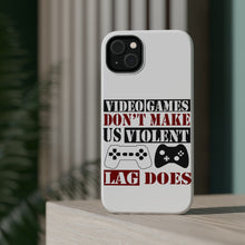DistinctInk ToughCase for Apple iPhone, Compatible with MagSafe Charging - Video Games Don't Make Me Violent Lag Does