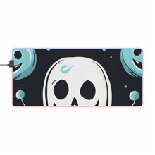 DistinctInk LED Gaming Mouse Pad with Skele-Ghostly Pumpkin Patch Design for Halloween