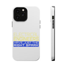 DistinctInk ToughCase for Apple iPhone, Compatible with MagSafe Charging - Electrical Engineers Have the Right Spark