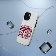 DistinctInk ToughCase for Apple iPhone, Compatible with MagSafe Charging - Cleveland Drinking City Sports Problem