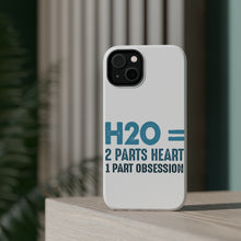 DistinctInk ToughCase for Apple iPhone, Compatible with MagSafe Charging - H20 = 2 Parts Heart 1 Part Obsession