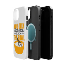 DistinctInk ToughCase for Apple iPhone, Compatible with MagSafe Charging - You Only Lick Once - Lick the Bowl - Baking