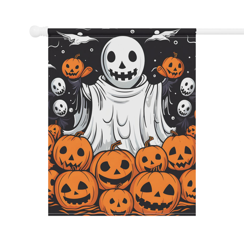 Garden & House Banner / Flag with Ghost Skeleton Pumpkins Design for Halloween, view 7
