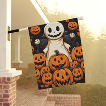 DistinctInk Garden & House Banner / Flag with Spooky Skeleton Pumpkin Patch Design for Halloween
