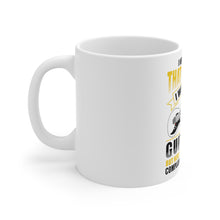 DistinctInk Glossy White Coffee / Tea Mug - Never Dreamed I'd Be Grumpy Old Guitarist