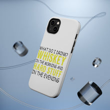 DistinctInk ToughCase for Apple iPhone, Compatible with MagSafe Charging - Whiskey in the Morning, Hard Stuff Evening