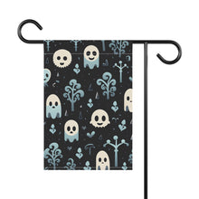 DistinctInk Garden & House Banner / Flag with Ghastly Skeletal Shadows Design for Halloween